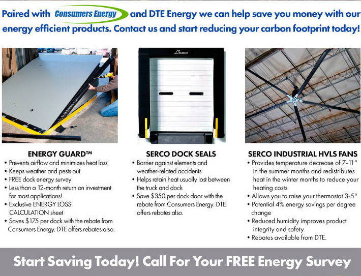 Energy Guard Weather Seals, Dock Seals and Industrial Fans qualify for energy rebates