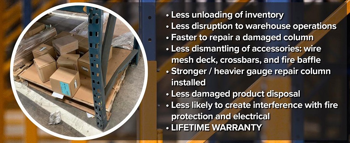 Rack with protected corners, text below